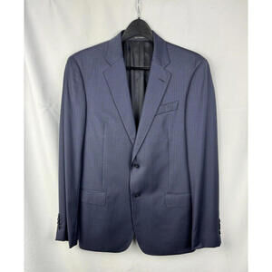 Emporio Armani G Line Blazer Jacket Striped Blue Wool Size 50 R EU, 42 R US